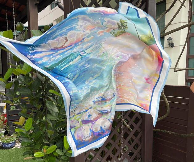 Seascape Island Silk Scarf